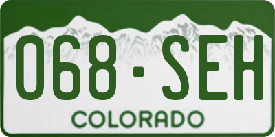 CO license plate 068SEH