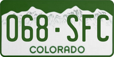 CO license plate 068SFC