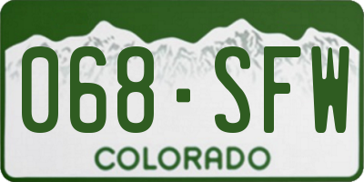CO license plate 068SFW