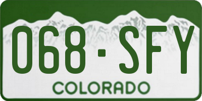 CO license plate 068SFY