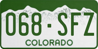 CO license plate 068SFZ
