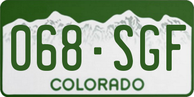 CO license plate 068SGF