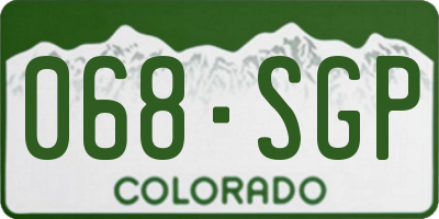 CO license plate 068SGP