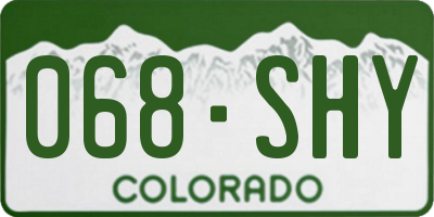 CO license plate 068SHY