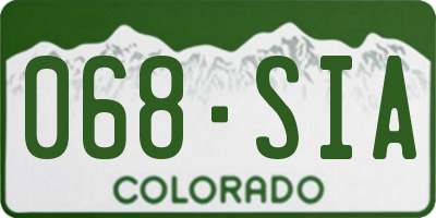 CO license plate 068SIA