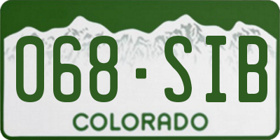 CO license plate 068SIB
