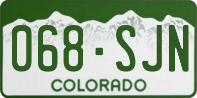 CO license plate 068SJN