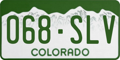 CO license plate 068SLV