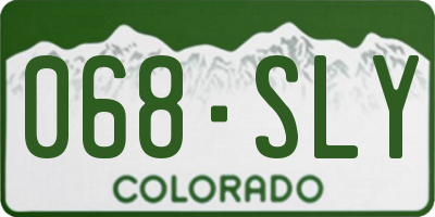 CO license plate 068SLY
