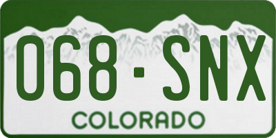 CO license plate 068SNX