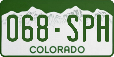 CO license plate 068SPH
