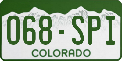 CO license plate 068SPI