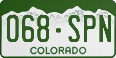 CO license plate 068SPN