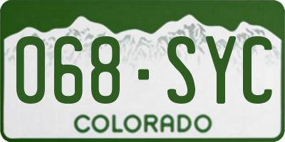 CO license plate 068SYC
