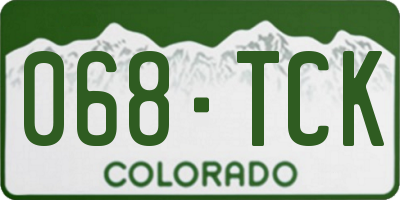 CO license plate 068TCK