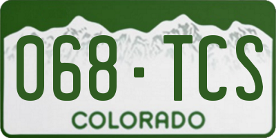 CO license plate 068TCS