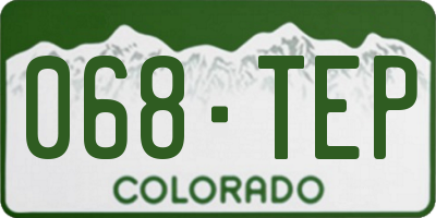 CO license plate 068TEP