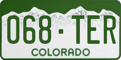 CO license plate 068TER