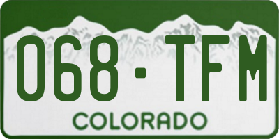 CO license plate 068TFM