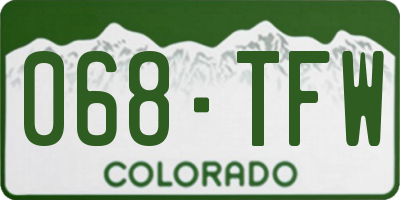 CO license plate 068TFW