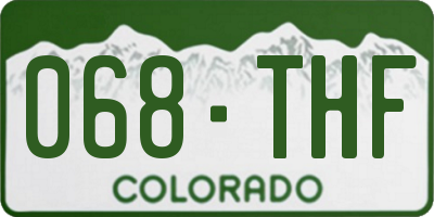 CO license plate 068THF