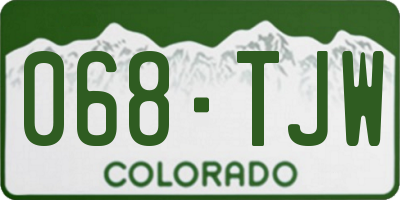 CO license plate 068TJW