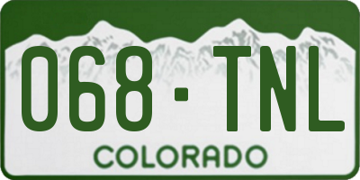 CO license plate 068TNL
