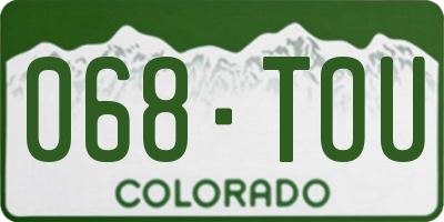CO license plate 068TOU