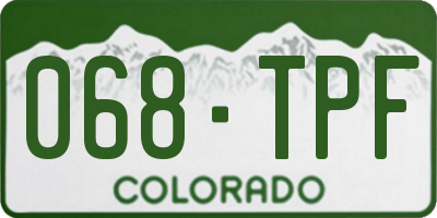 CO license plate 068TPF