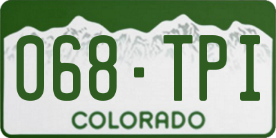CO license plate 068TPI