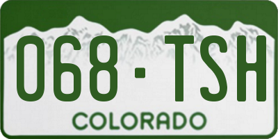 CO license plate 068TSH