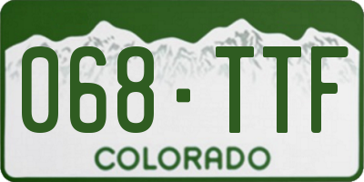 CO license plate 068TTF