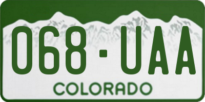 CO license plate 068UAA