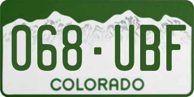 CO license plate 068UBF