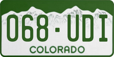 CO license plate 068UDI