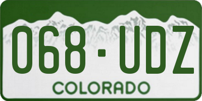 CO license plate 068UDZ