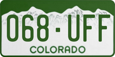 CO license plate 068UFF