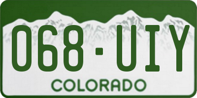 CO license plate 068UIY