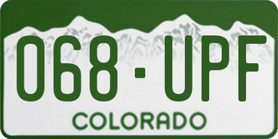 CO license plate 068UPF