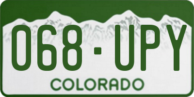 CO license plate 068UPY