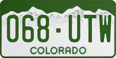CO license plate 068UTW