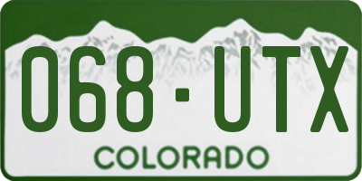 CO license plate 068UTX