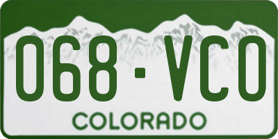 CO license plate 068VCO