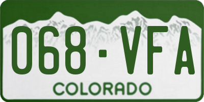 CO license plate 068VFA