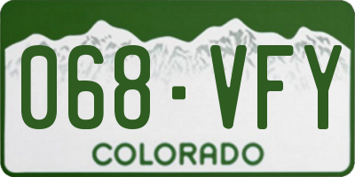 CO license plate 068VFY