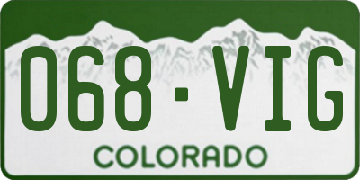 CO license plate 068VIG