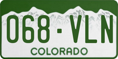 CO license plate 068VLN