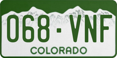 CO license plate 068VNF