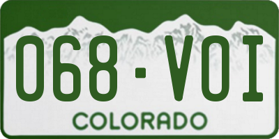 CO license plate 068VOI