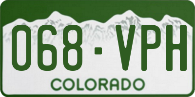 CO license plate 068VPH